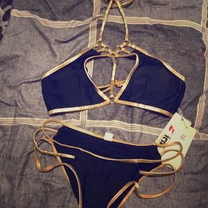 Black and gold bikini from Fashion Nova
